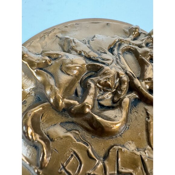 Salvador Dali Limited Edition Bronze King David Medallion With Crowned Head Desi - Picture 3 of 16